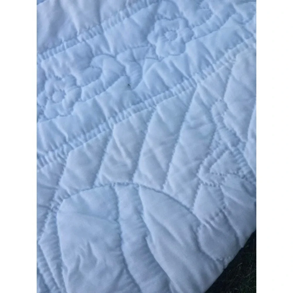 Vintage Southern Belle Applique Quilt Blue Floral Patchwork Handmade